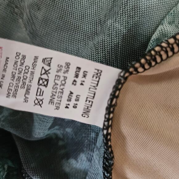 Teal and Black Sheer Long Sleeve Crop Top Size 10 New with Tag - Picture 4 of 5